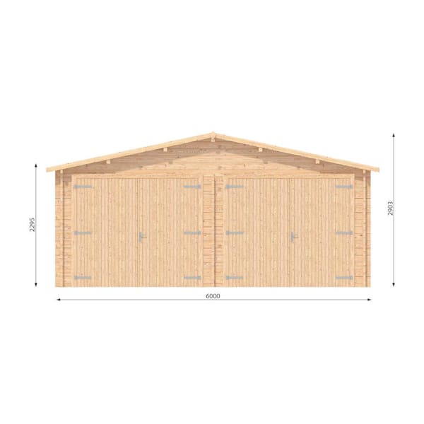 Hud-1 EZ Buildings 19.5 ft. x 19.5 ft. x 10 ft. Wood Log Garage Kit without Floor