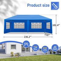 Karl home 20 ft. x 10 ft. Blue Outdoor Party Tent with 6 Sidewalls 678020595716
