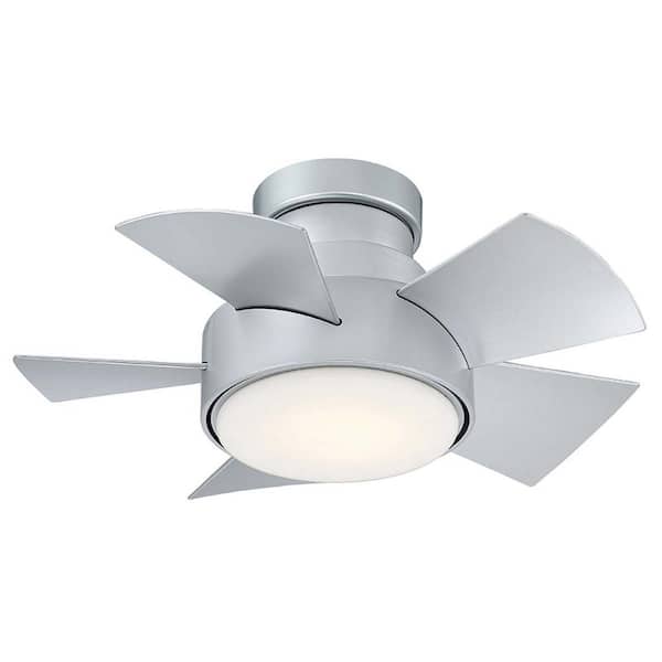 Modern Forms Vox 26 in. LED Indoor/Outdoor Titanium Silver 5-Blade Smart Flush Mount Ceiling Fan w/ 3000K Light Kit and Remote