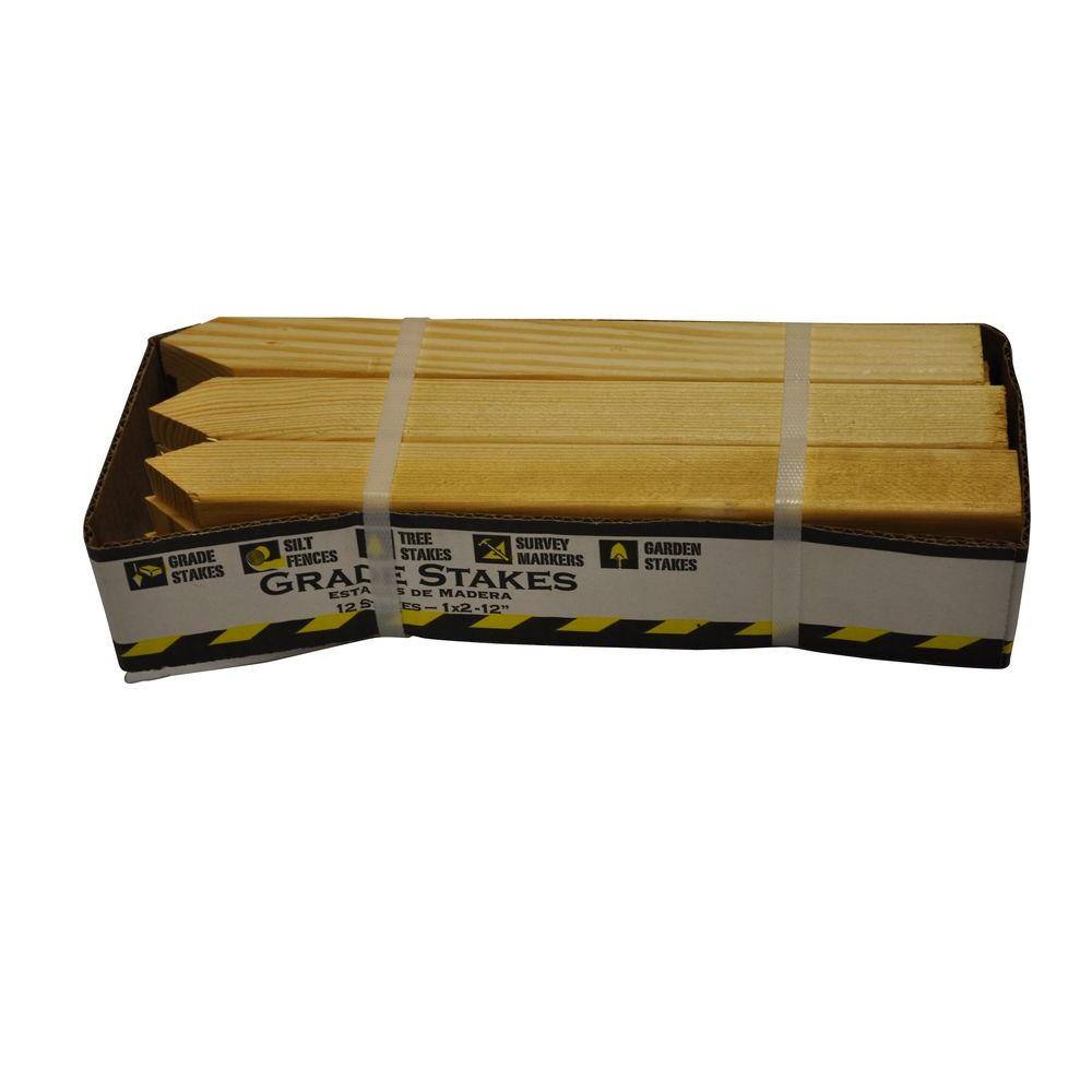 1 in. x 2 in. x 1 ft. Grade Pine Stakes (Actual: 0.562 in. x 1.375 in ...