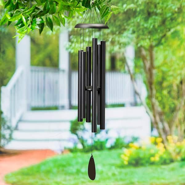 48 in. Avria Hand Tuned Black Metal Wind Chime