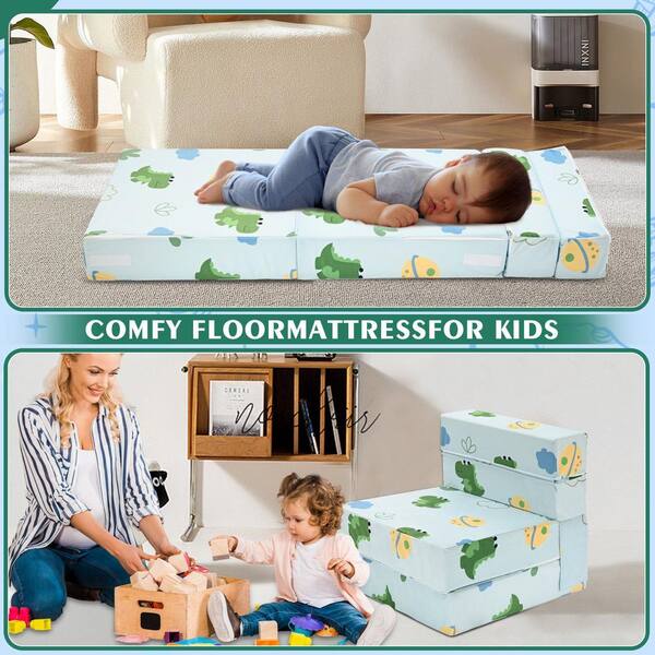 BOZTIY Folding Sofa Bed Floor Mattress For Kids 3In1 Folding Mattress Kid Fold Up Sofa Futon Chair Bed I1600190 DO MHD The Home Depot