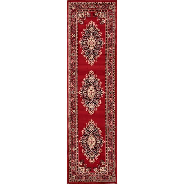 Unique Loom Reza Washington Red 2' 7 x 10' 0 Runner Rug