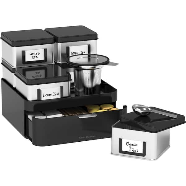 Mind Reader Lucy 10-Piece Silver Loose Leaf Tea Organizer