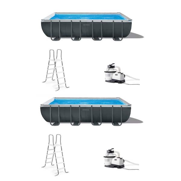 Intex 18 ft. x 9 ft. x 52 in. Ultra XTR Frame Swimming Pool Set & Pump Filter (2 Pack)
