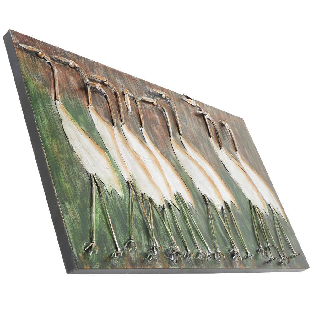 Large Brown Metal Bird Wall Sculpture