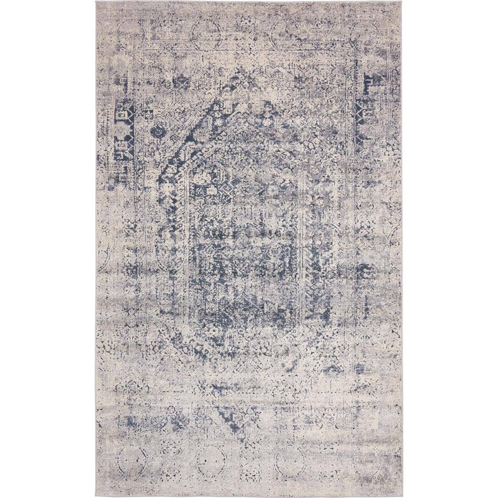 Unique Loom Chateau Quincy Gray 5' 0 x 8' 0 Area Rug 3136052 The Home