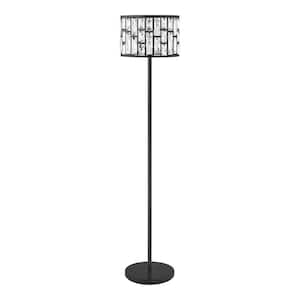 Kristella 57 in. Black Crystal Standard Floor Lamp