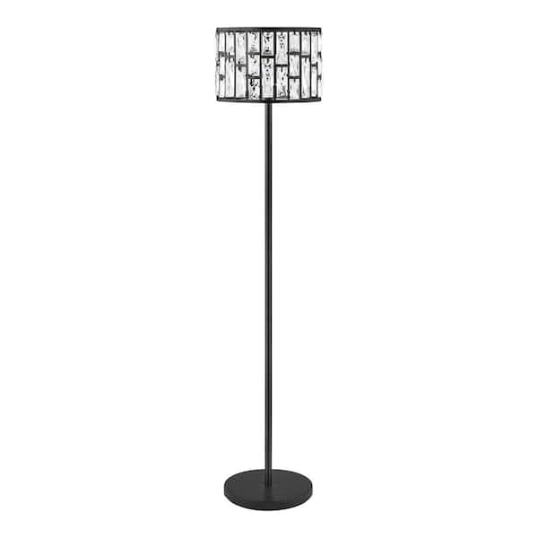 Home Decorators Collection Kristella 57 in. Black Crystal Standard Floor Lamp
