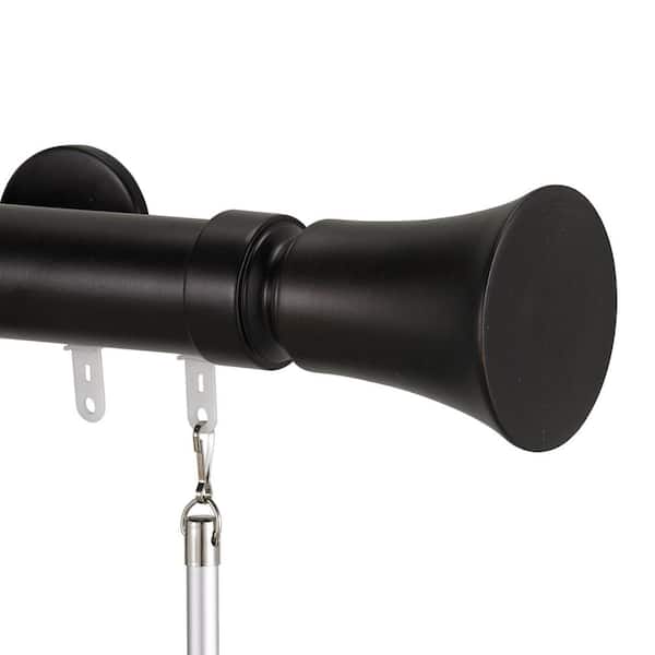 Art Decor Tekno 40 108 in. Traverse Rod with Tama finial in Reddish Brown