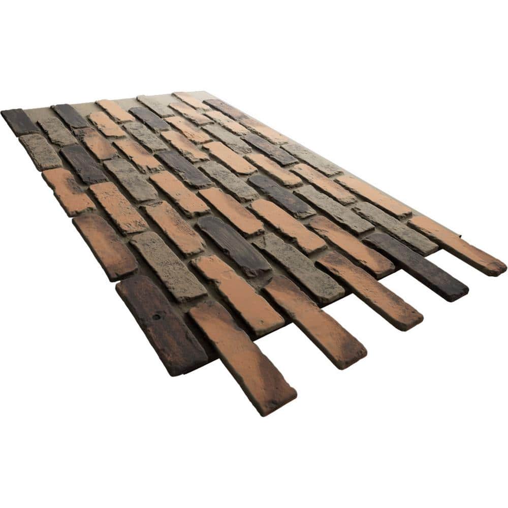 Alamo Aged Brick Faux Brick Panel, 46.875"W x 27"H