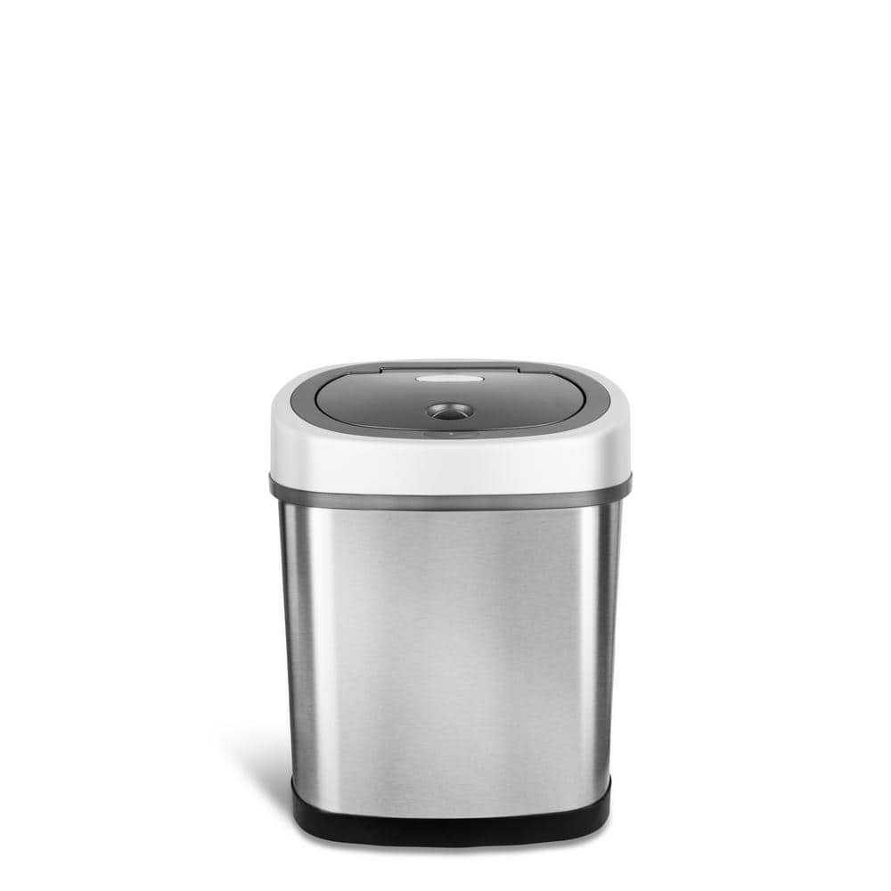 Silver Stainless Steel Touchless Motion Sensor Kitchen Trash Can