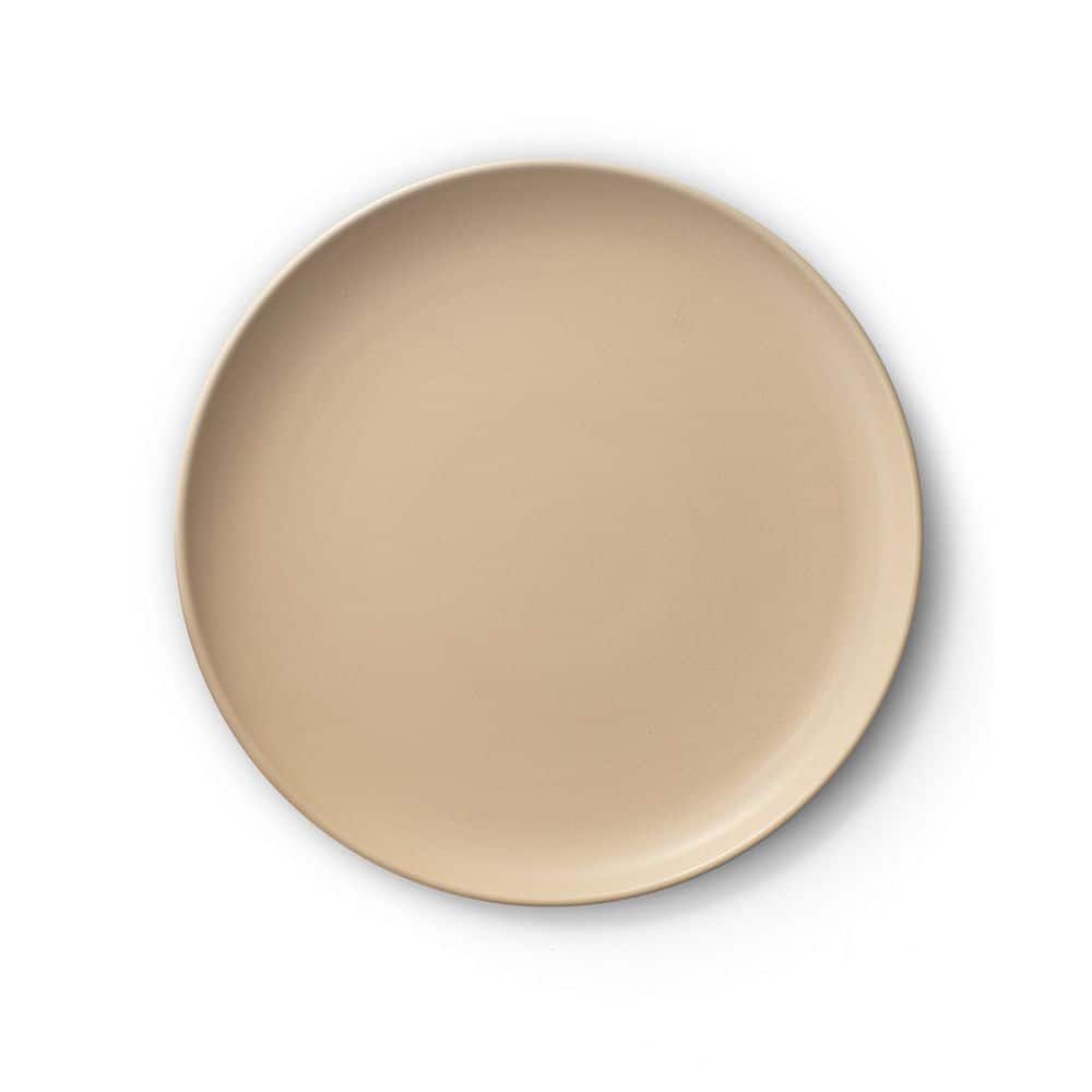Matte Beige Ceramic Dinner Plates Set of 6