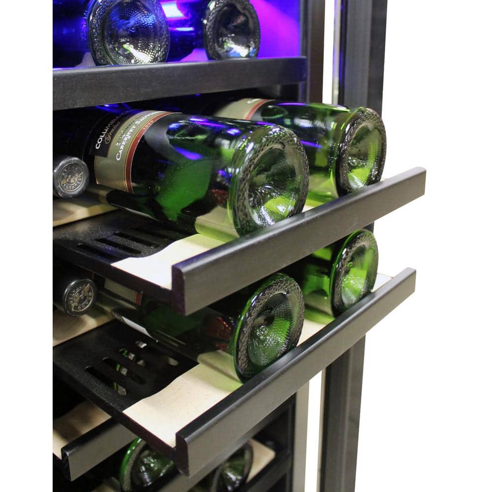 Vinotemp 30-Inch Dual-Zone Black Glass Door Wine and Beverage Cooler