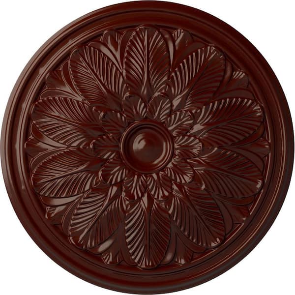 Ekena Millwork 22-5/8" x 1-3/4" Bordeaux Urethane Ceiling Medallion (Fits Canopies upto 3-1/4"), Brushed Mahogany