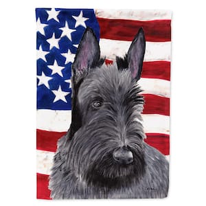0.91 ft. x 1.29 ft. Polyester USA American Flag with Scottish Terrier 2-Sided 2-Ply Garden Flag