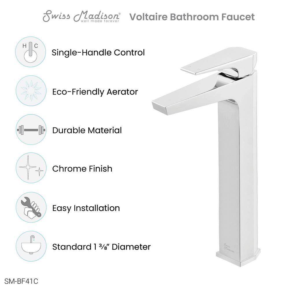 Voltaire Chrome Single-Handle High Arc Bathroom Faucet