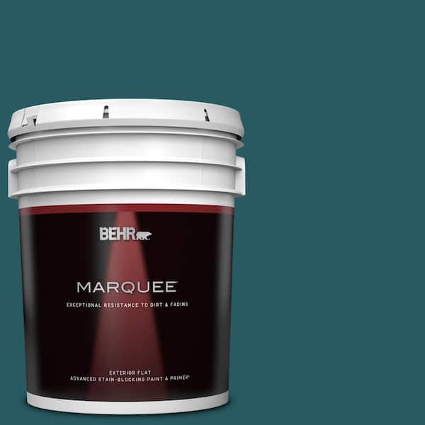 BEHR MARQUEE 5 gal. #PPF-56 Terrace Teal Flat Exterior Paint & Primer