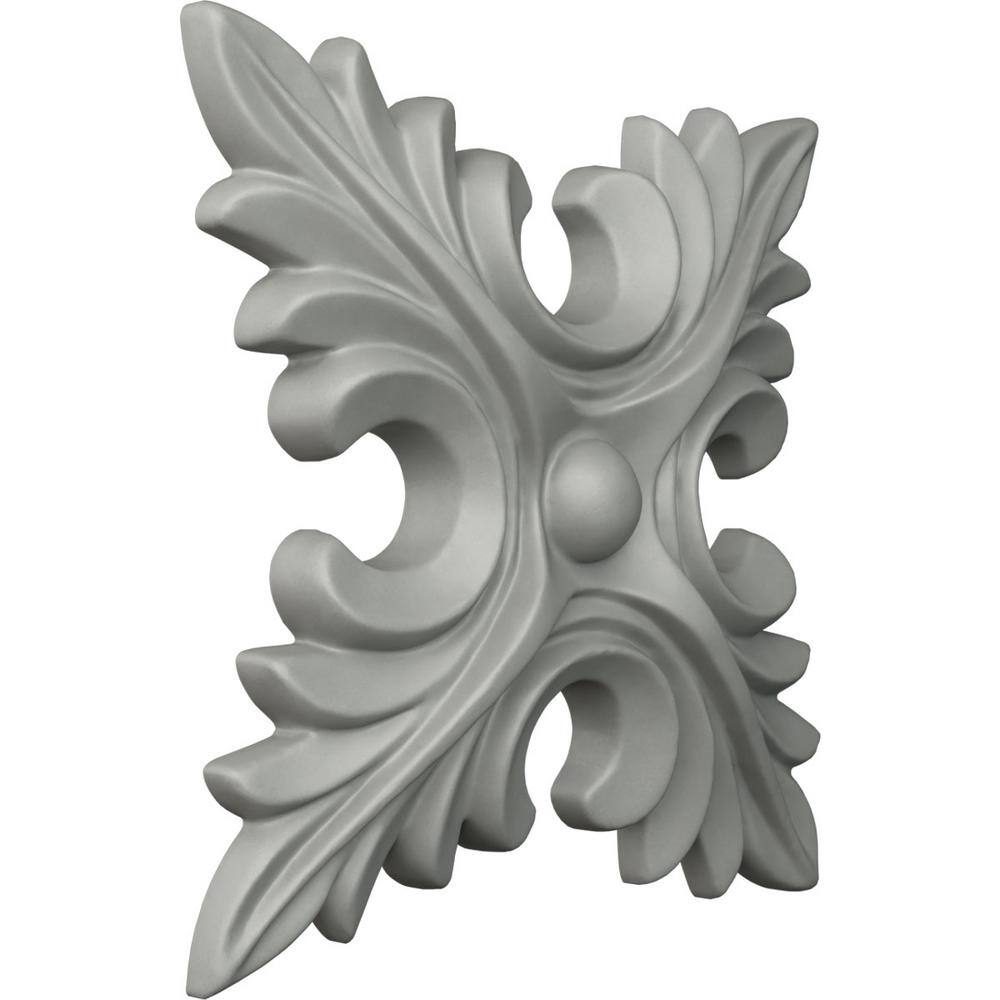 Primed Gray Traditional Decorative Rosette, 5.75" x 5.75"