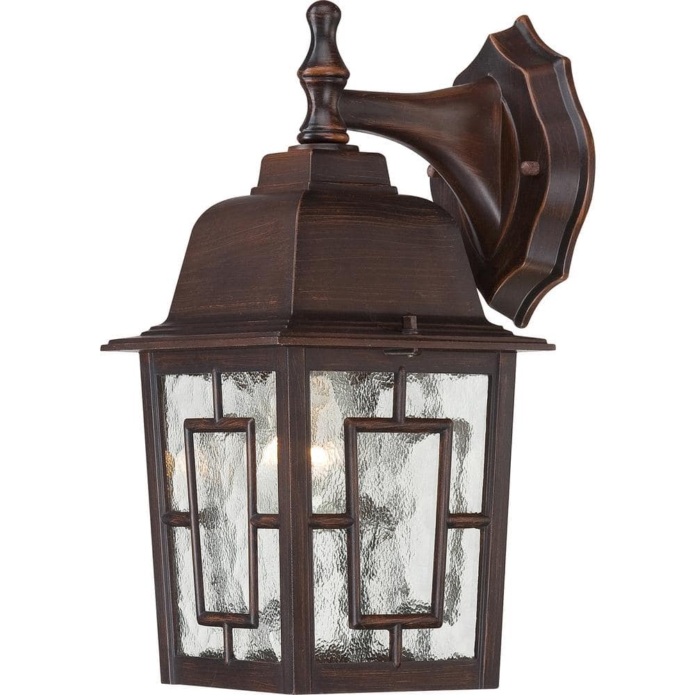 SATCO 1-Light Rustic Bronze Outdoor Wall Lantern Sconce