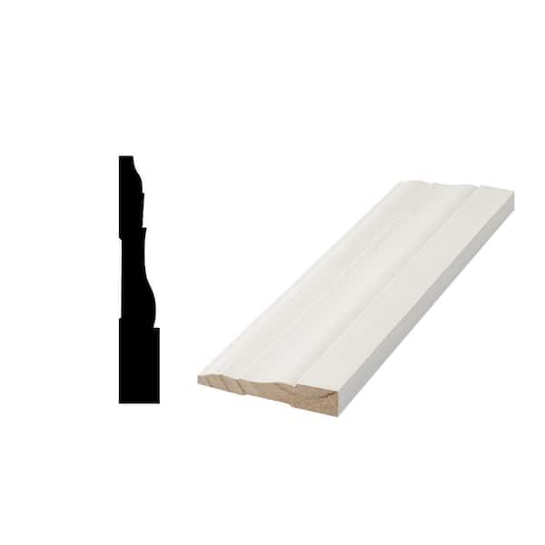 Woodgrain Millwork 631 9/16 in. x 3-1/4 in. x 192 in. Wood Primed Finger-Jointed Base Pro Pack Moulding