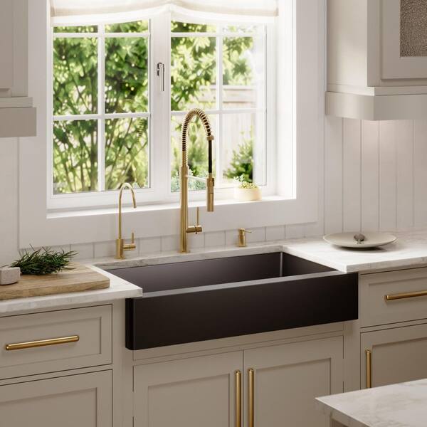 Karran QAR-740 Quartz/Granite 34 in. Single Bowl Retrofit
