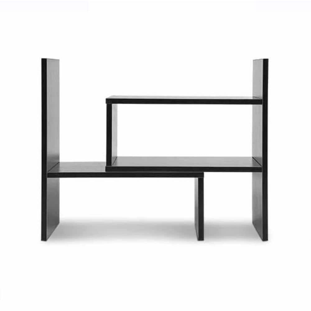 Cougar Home 12 in. Black Expandable Wood Desktop Bookshelf CY9MB1CM5Z ...