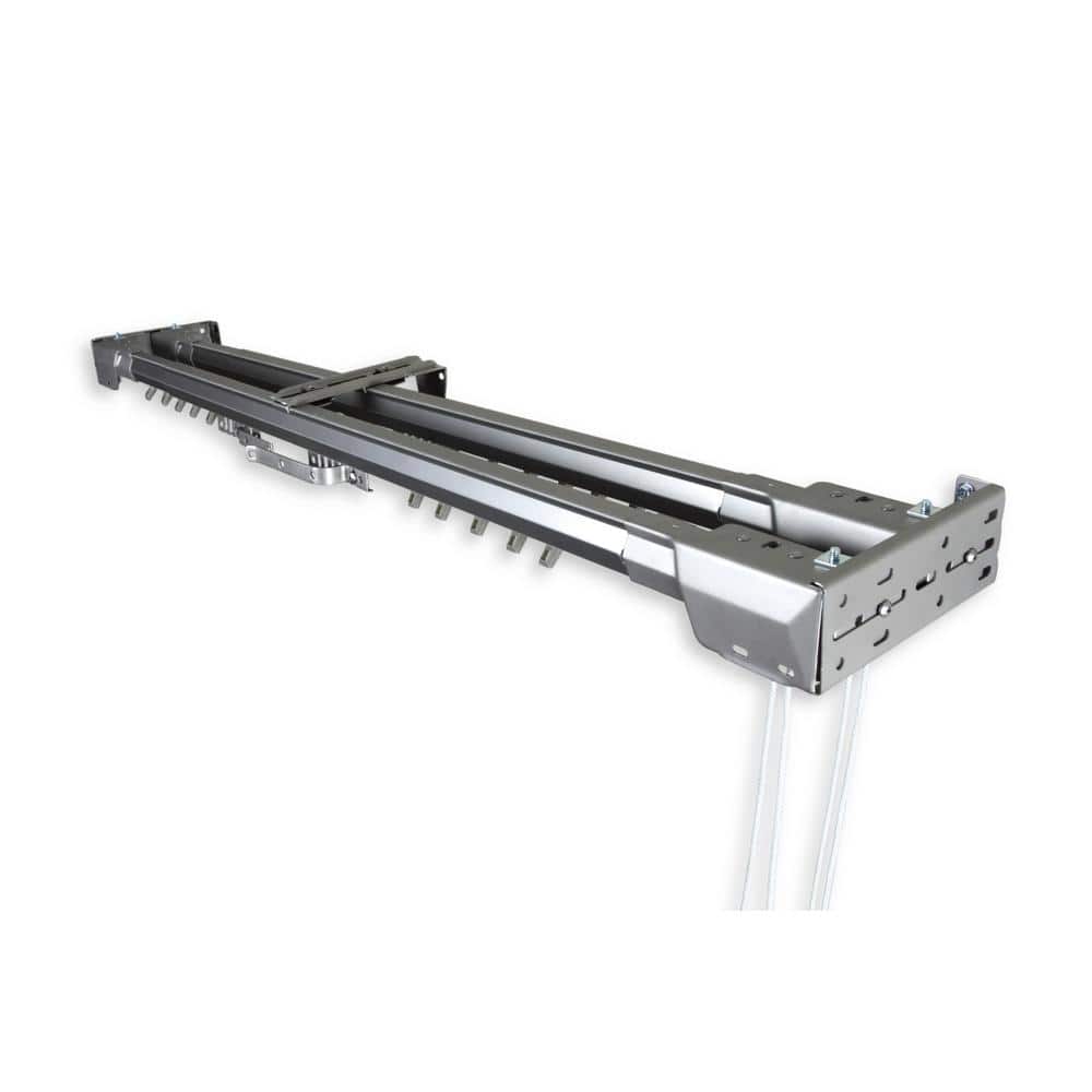 Heavy Duty Adjustable Silver Double Traverse Curtain Rod, 48"-84"