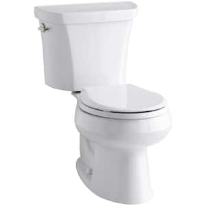Wellworth 12 in. Rough In 2-Piece 1.1 GPF Dual Flush Round Toilet in White Seat Not Included