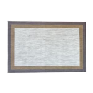 Aspen Beige Woven Vinyl Home Kitchen Mat Waterproof Area Rug for Indoor/Outdoor 24 in. x 36 in.