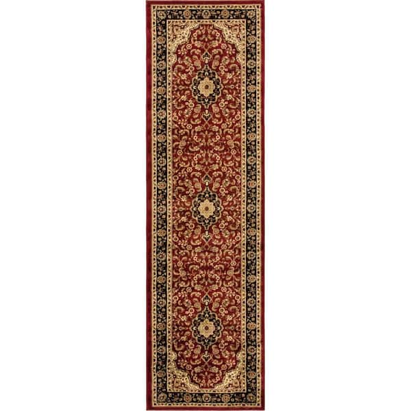 Well Woven Barclay Medallion Kashan Red 3 ft. x 10 ft. Traditional Runner Rug