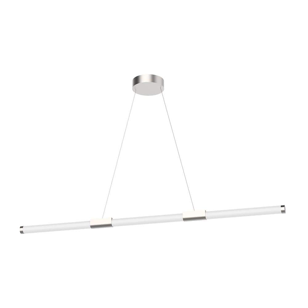 Akari Sleek Minimalist 49.5" LED Kitchen Island Pendant in Brushed Nickel