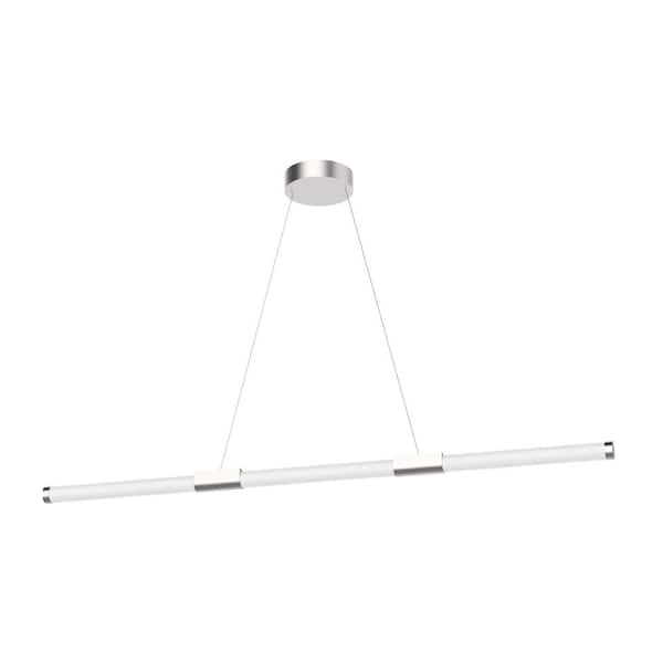 Akari 48 in. 1 Light 40-Watt Brushed Nickel Integrated LED Pendant Light