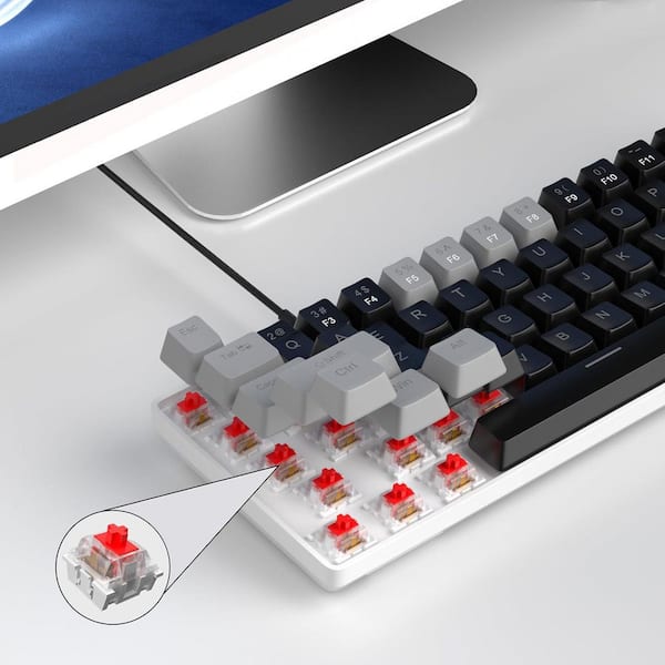 Yichuhaoxi Black/Gray Mechanical Gaming Keyboard with LED Backlit