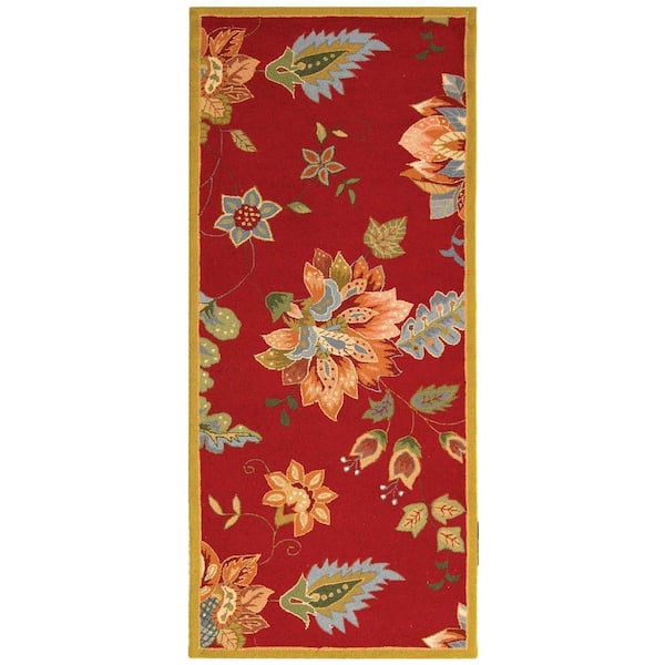 SAFAVIEH Chelsea Red 3 ft. x 6 ft. Floral Runner Rug