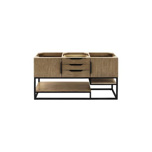 James Martin Vanities Columbia 58.8 in. W. x 19.5 in. D x 36.0 in. H Double Bath Vanity Cabinet without Top in Latte Oak