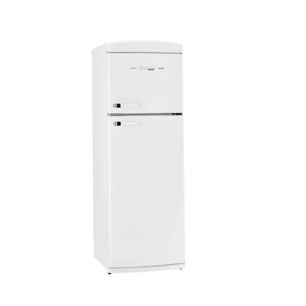 Classic Retro 23.8 in. 11 cu. ft. Frost Free Top Freezer Refrigerator in Marshmallow White, Energy Star