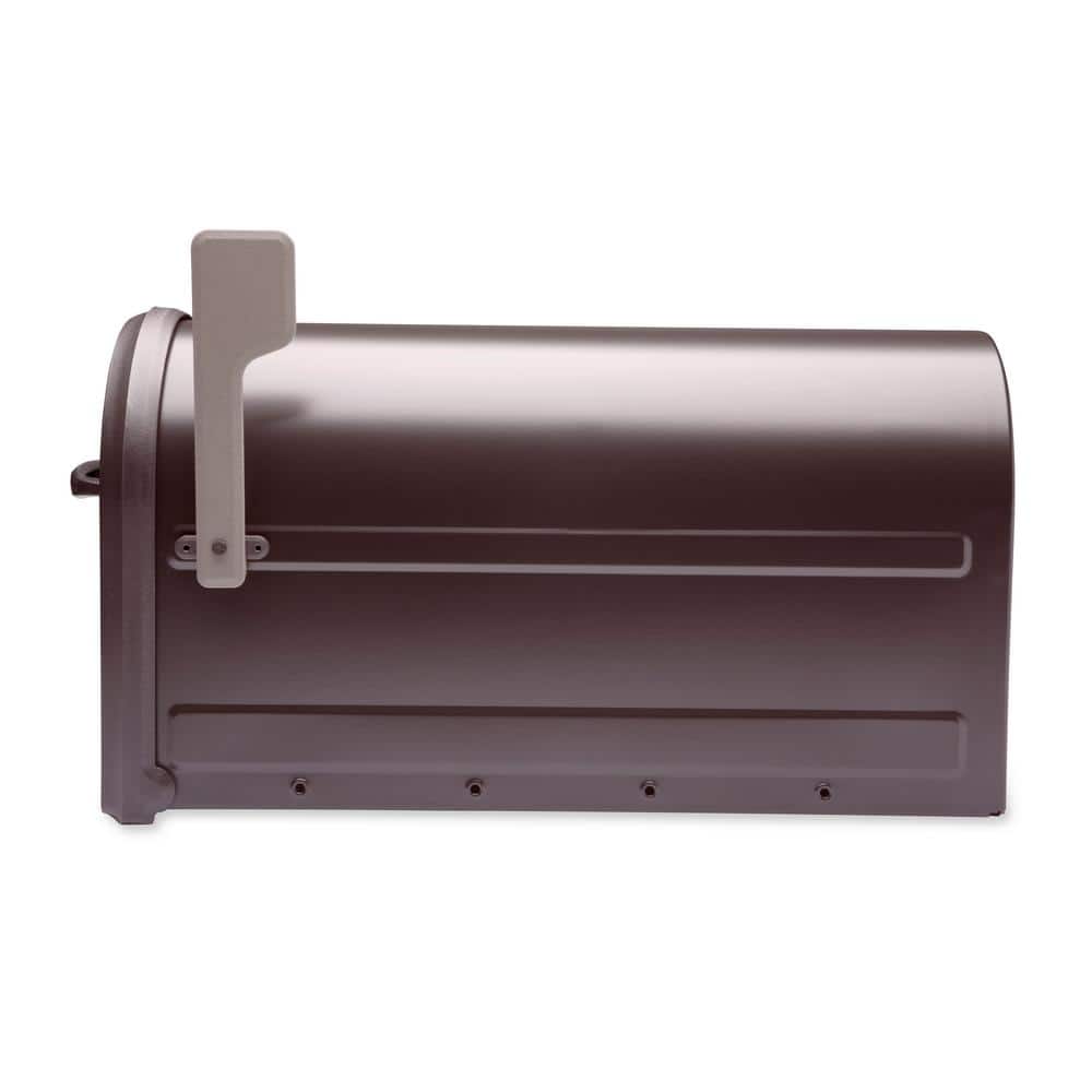 Mapleton Large Rubbed Bronze Steel Post Mount Mailbox