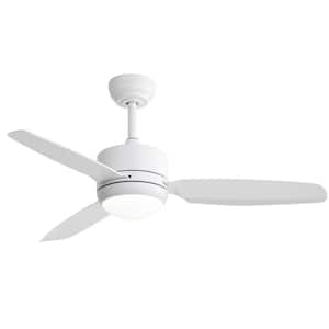 46 in. Indoor/Outdoor White Ceiling Fan Light with 3-Color Dimmable LED, Remote Control, 6-Speed DC Motor and Light Kit