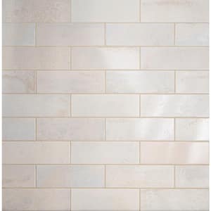 Marza Pearl 4 in. x 12 in. Glossy Ceramic White Subway Tile (11.22 sq. ft. / case)