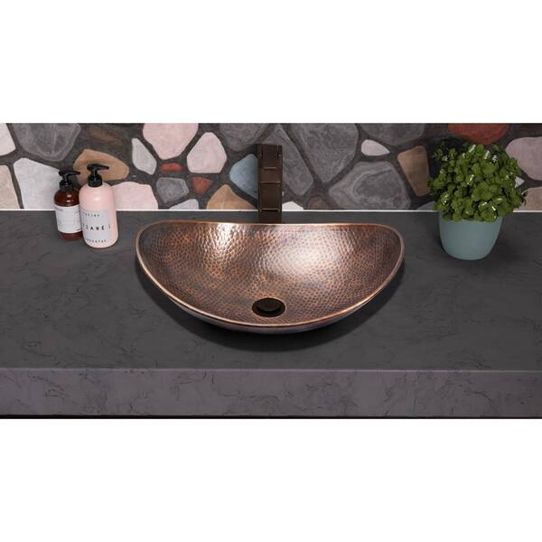 Monarch Abode 19 in. Hand Hammered Harbor Vessel Bathroom Sink in Pure Copper Monarch Abode 19 in. Hand Hammered Harbor Vessel Bathroom Sink in Pure Copper