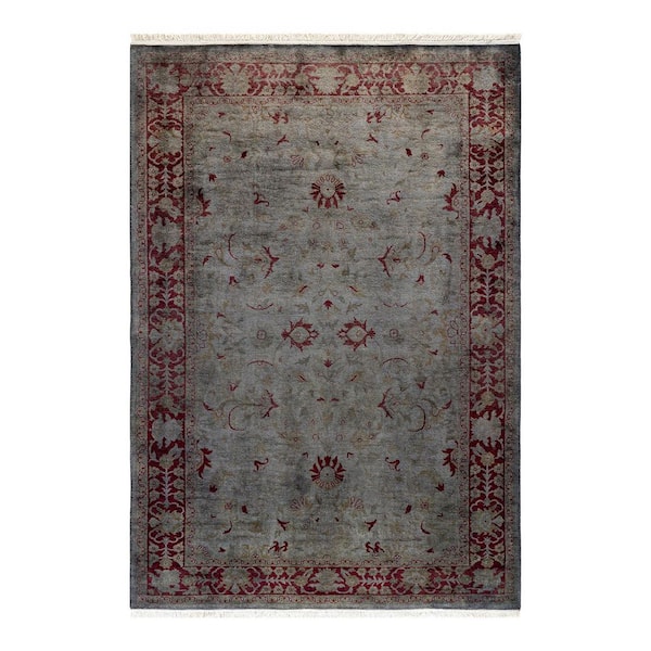 Chloe & Olivia Home Overdyed Gray 4 ft. 2 in. x 6 ft. Wool Indoor Area Rug