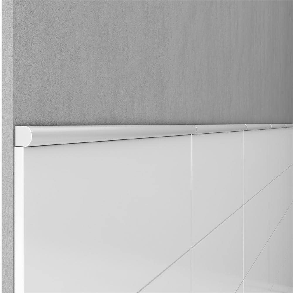 Bright White Glossy Cast Stone Pencil Liner Wall Tile Trim