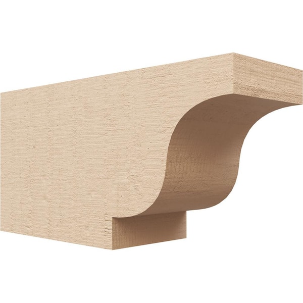 Ekena Millwork 4-in. x 6-in. x 12-in. Newport Woodgrain, Primed Tan Timberthane Polyurethane Rafter Tail Brace