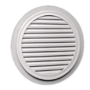 32 in. x 32 in. Round White Polyurethane Weather Resistant Gable Louver Vent