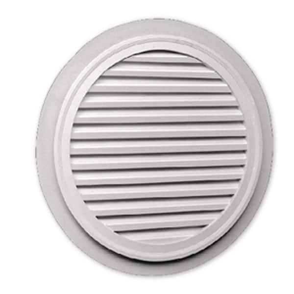 Fypon 32 in. x 32 in. Round White Polyurethane Weather Resistant Gable Louver Vent