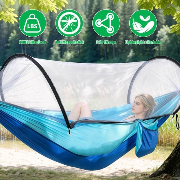 1-Persons Hammock 440 lbs. Max Load with Mosquito Net Outdoor