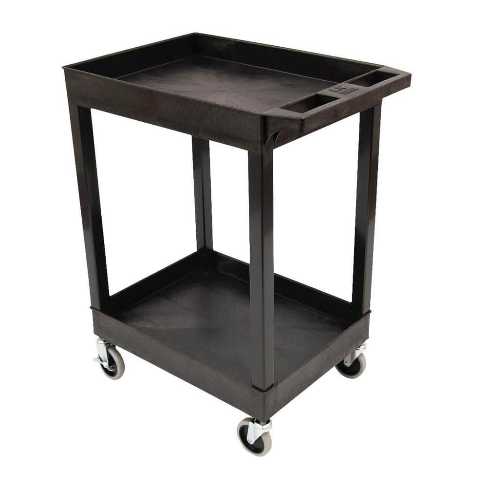 Rubbermaid Commercial Black 4-Shelf Open-Sided Utility Cart