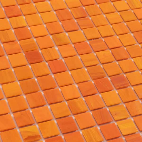 Apollo Tile (Sample) Orange 4-in x 6-in Glossy Glass Uniform Squares Mosaic Floor and Wall Tile