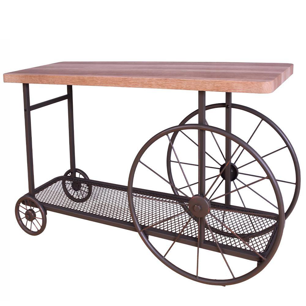 Francie 48" Oak and Antique Gray Industrial Console Table